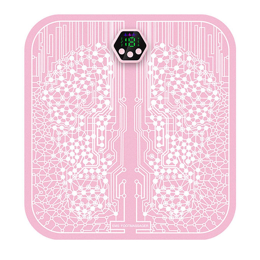 HANNEA Foot Massager for Pain Relief, EMS Foot Massage Pad, Electric Portable Wireless Rechargeable Massager Pad with 6 Modes, 19 Strength Levels (Pink) HANNEA Foot Massager for Pain Relief, EMS Foot Massage Pad, Electric Portable Wireless Rechargeable Massager Pad with 6 Modes, 19 Strength Levels (Pink)